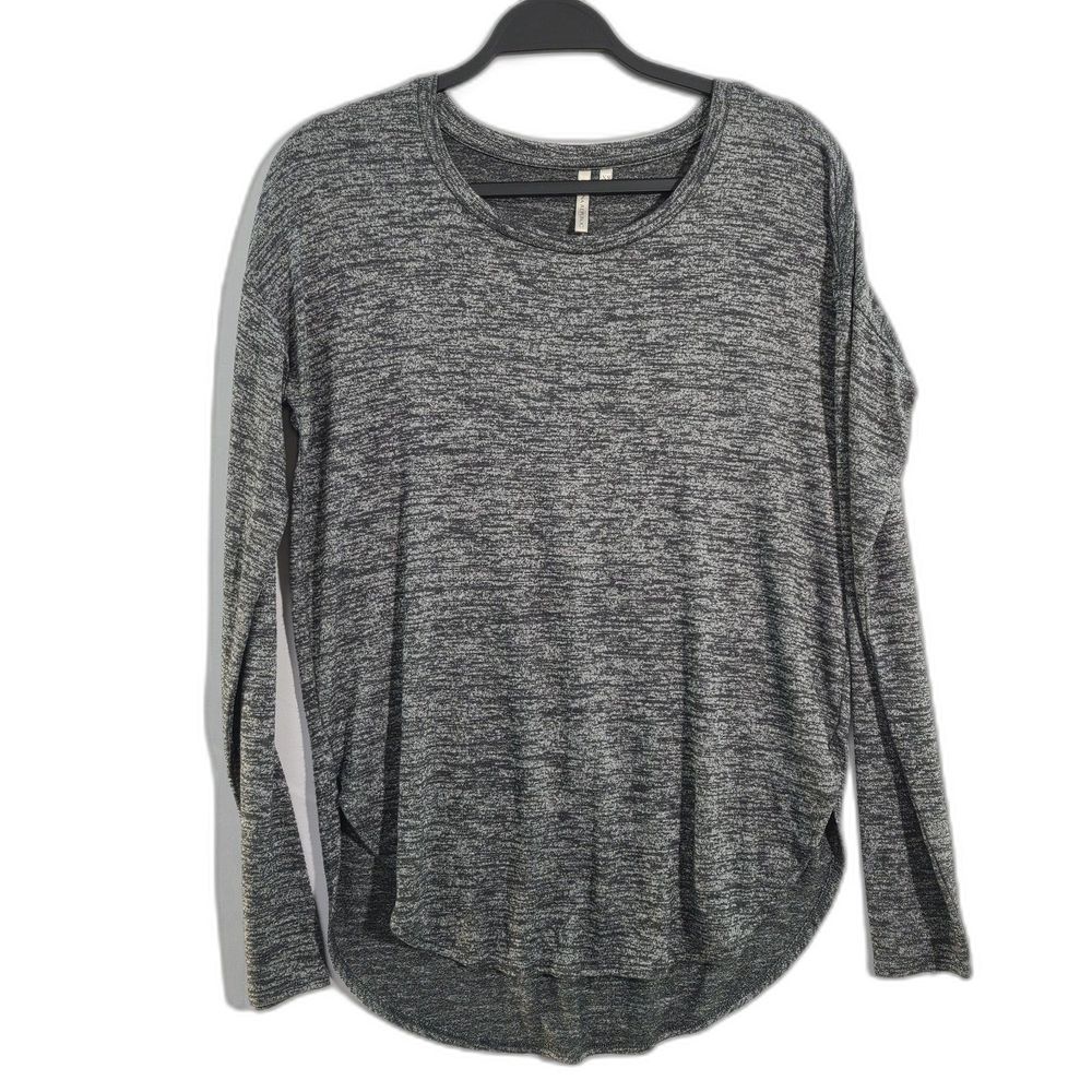 Banana Republic Signature Tee Long Sleeve Shirt Womens Charcoal Gray Crewneck XS